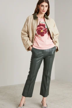 T-shirt in jersey con stampa - Rosa Rosso