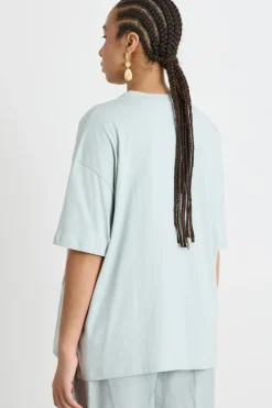 T-shirt in jersey con stampa - Verde
