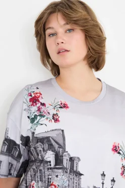 T-shirt in jersey con stampa - White