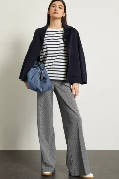 T-shirt in jersey di cotone - Bianco Blu