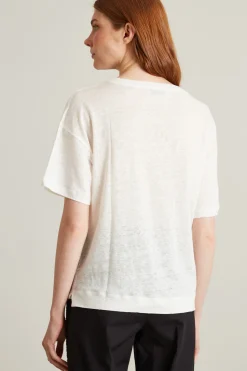 T-shirt in jersey di lino - Bianco