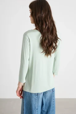 T-shirt in jersey fluido - Verde