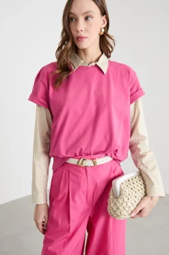 T-shirt in jersey - Fuxia
