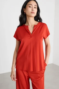 T-shirt in jersey piqué - Rosso