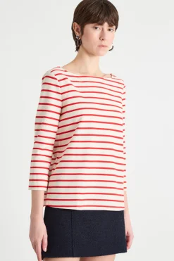 T-shirt in jersey piqué - Rosso Bianco