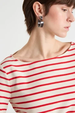 T-shirt in jersey piqué - Rosso Bianco