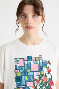 T-shirt in jersey stampato - Bianco