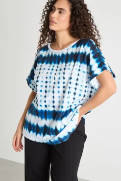 T-shirt in jersey tie-dye - Azzurro Bianco