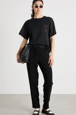 T-shirt in maglia - Nero