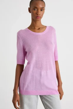 T-shirt in maglia - Rosa