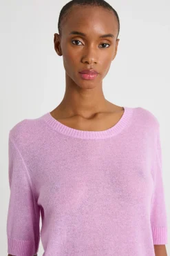 T-shirt in maglia - Rosa