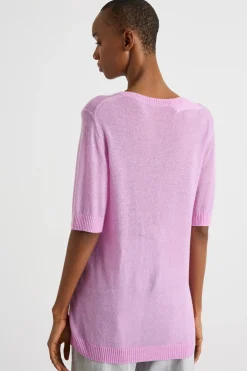 T-shirt in maglia - Rosa
