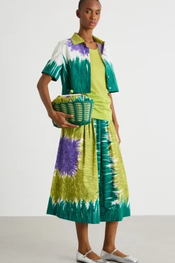 T-shirt in maglia - Verde Chiaro