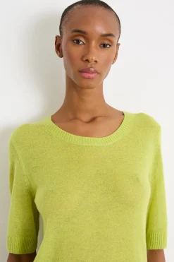T-shirt in maglia - Verde Chiaro