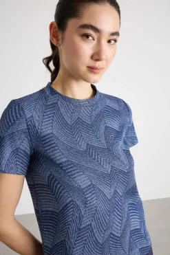 T-shirt jacquard - Blu