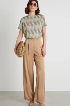 Tshirt lamé - Azzurro Beige