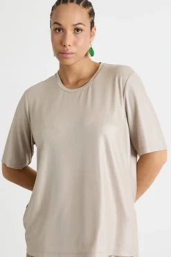 T-shirt laminata - Beige