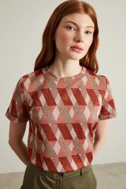 Tshirt lamé - Ruggine Rosa