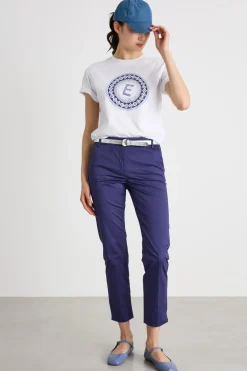 T-shirt leggermente over con stampa - Bianco