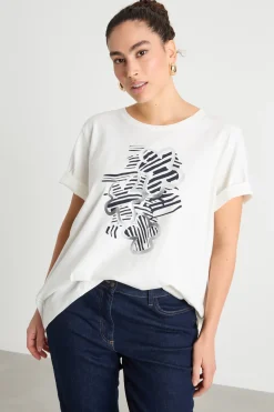 T-shirt lunga in jersey - Bianco