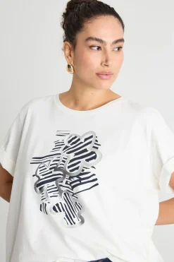 T-shirt lunga in jersey - Bianco