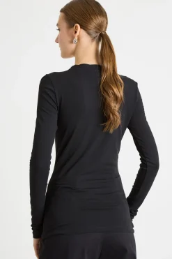 T-shirt modello serafino - Nero