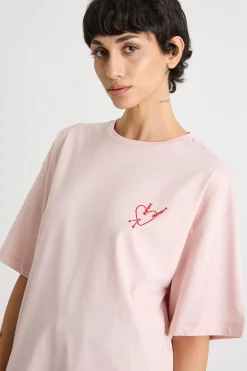 T-shirt oversize a manica scesa - Rosa