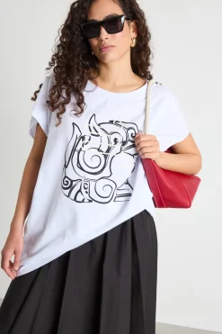 T-shirt oversize con maniche ampie - Bianco