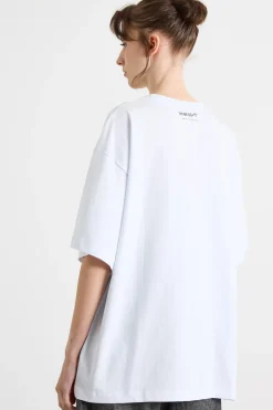 T-shirt oversize con strass - Bianco