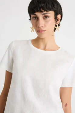 T-shirt ricamata - Bianco