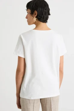 T-shirt ricamata - Bianco