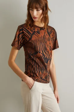 T-shirt stampata - Marrone Nero