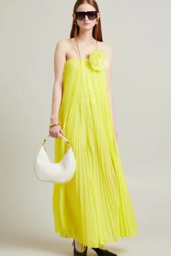Tuta bustier in chiffon - Limone