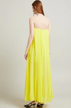 Tuta bustier in chiffon - Limone