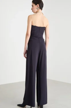 Tuta bustier in jersey - Nero