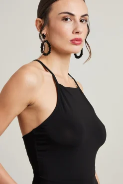 Tuta con scollo all'americana - Nero