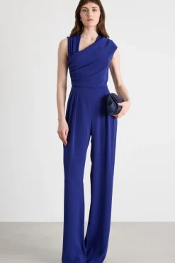Tuta drappeggiata in cady - Bluette