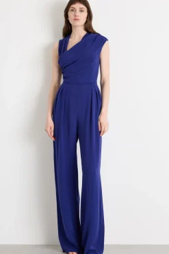 Tuta drappeggiata in cady - Bluette