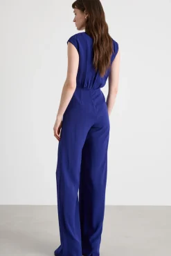 Tuta drappeggiata in cady - Bluette