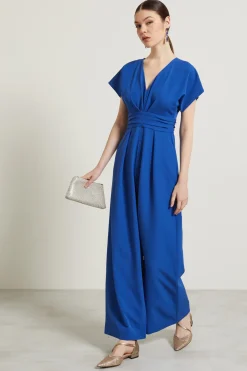 Tuta fluida in cady - Blu Cobalto