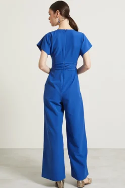 Tuta fluida in cady - Blu Cobalto