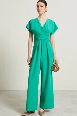 Tuta fluida in cady - Verde Prato