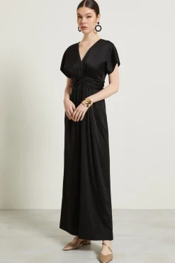 Tuta fluida in raso - Nero