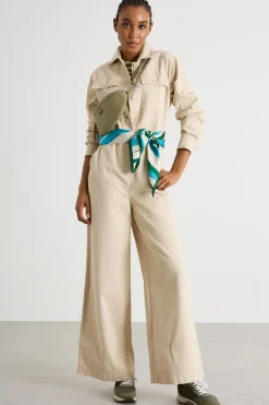 Tuta in drill con tasche - Beige