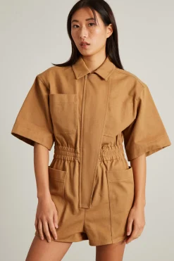 Tuta in drill di cotone - Beige