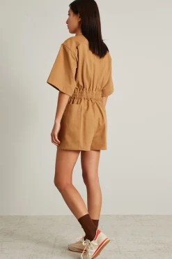 Tuta in drill di cotone - Beige