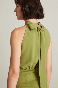 Tuta in enver satin - Verde Pistacchio