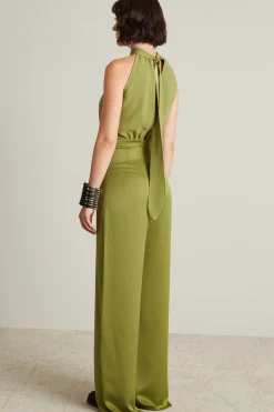 Tuta in enver satin - Verde Pistacchio