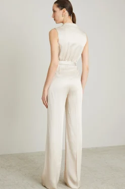 Tuta in envers satin - Bianco Perla