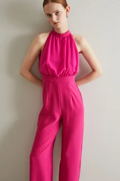 Tuta in envers satin - Fucsia